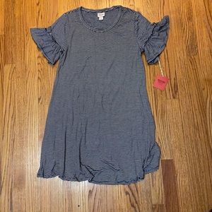 Target Striped Ruffle Sleeve T-shirt Dress